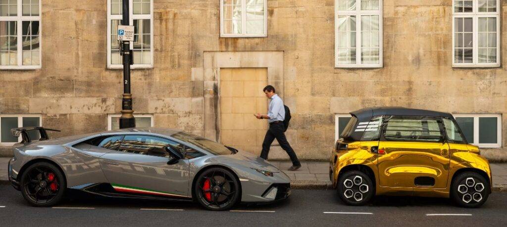 Gold-Wrapped Citroen Ami in London